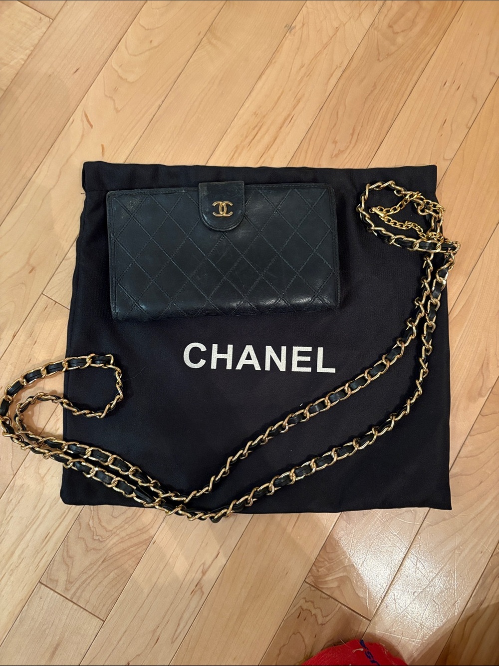 CHANEL Black Quilted Leather Crossbody with Gold Chain - Picture 10 of 10